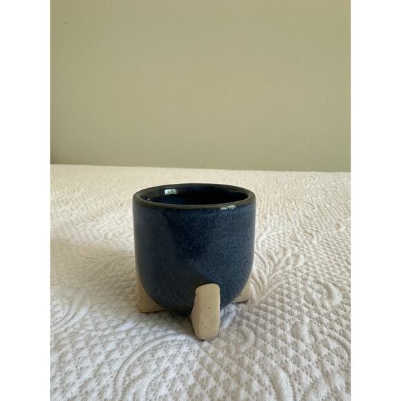 Blue Glazed Ceramic Mini Pot - Picture 2 of 4